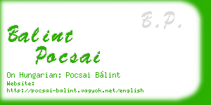balint pocsai business card